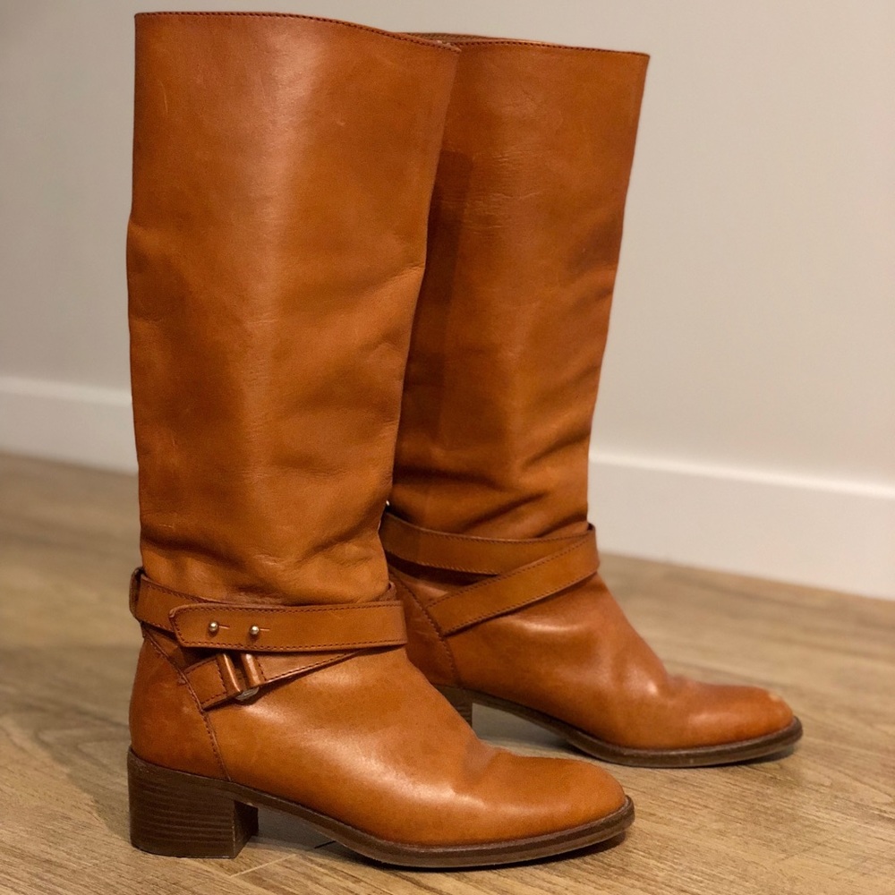 Jcrew brown leather boots